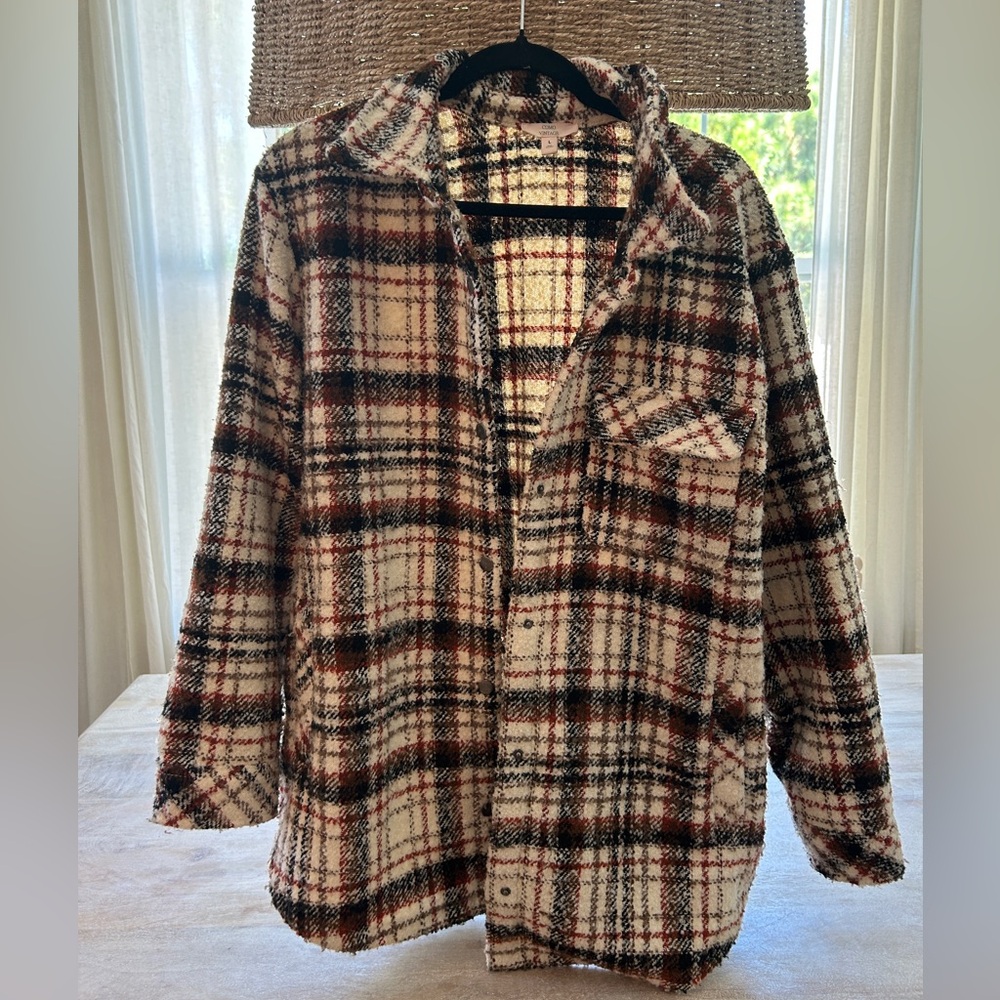 Como Vintage Checkered Knit Shacket